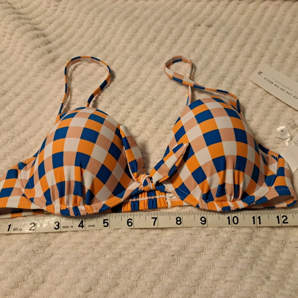 Cupshe Jaida Checkered Bikini Top Size M - Picture 8 of 8
